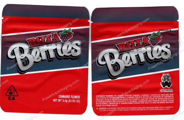 GASHOUSE : Balla Berries Small (5x4in) Packaging 3.5 Mylar Bag *Empty Bags*