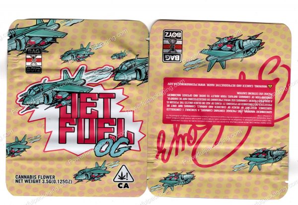 BAG BOYZ : JET FUEL Small (5x4in) Packaging 3.5 Mylar Bag *Empty Bags*