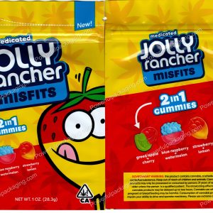Jolly Rancher Misfits : 2in1 Gummies 600mg (6x4in) Edible Packaging Mylar Bag *Empty Bags*