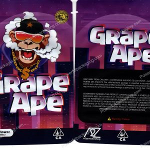 BLACK UNICORN : Grape Ape (5.5x4in) Packaging 3.5 Mylar Bag *Empty Bags* (BackBin)