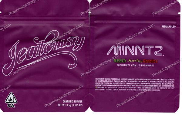 Minntz : Jealousy Small (4.75x4in) Packaging 3.5 Mylar Bag *Empty Bags* (BackBin)