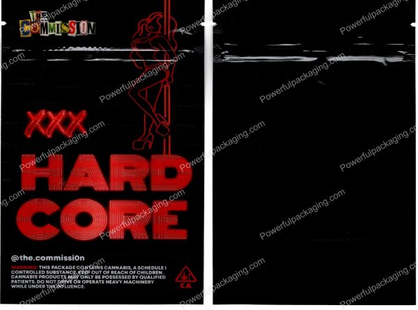 The Commission : XXX HARD CORE (4x6in) Packaging 3.5 Mylar Bag *Empty Bags* (BackBin)