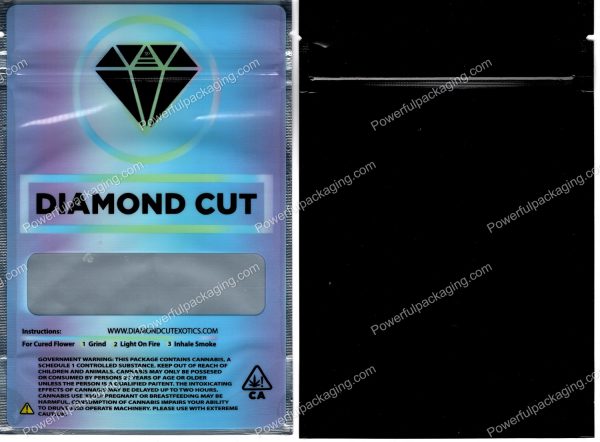 DIAMOND CUT (4x6in) Packaging 3.5 Mylar Bag *Empty Bags* (BackBin)