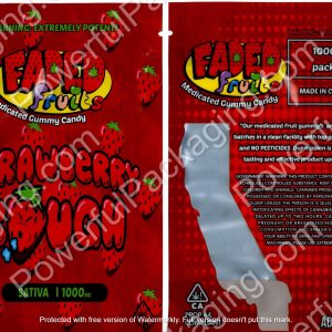 FADED Fruits : Strawberry Cough 1000MG (Sativa) Mylar Bag *Empty Bags* (CaSupply) #E1