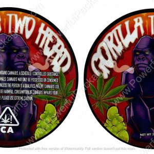 Gorilla Two Head Generic 3D Mylar Shaped Bag 3.5g Flower Packaging *Empty Bags* (CaSupply) #3D