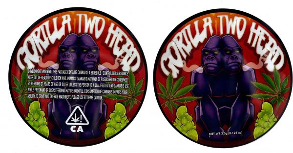 Gorilla Two Head Generic 3D Mylar Shaped Bag 3.5g Flower Packaging *Empty Bags* (CaSupply) #3D - Image 2