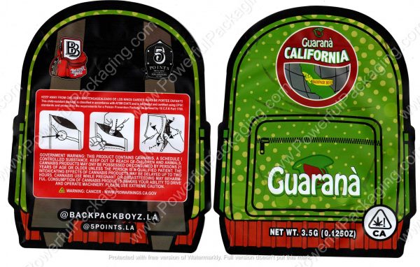 BACKPACK BOYZ : Guarana Packaging 3.5 Mylar Bag *Empty Bags* (CaSupply) #3D