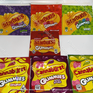 Starburst Starbuds and Cannaburst Gummies Packaging *EMPTY Mylar Bags*