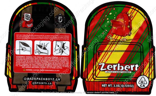 Zerbert Backpack Boyz 3D Mylar Flower 3.5 Bag *Empty Bags* (CaSupply) #3D