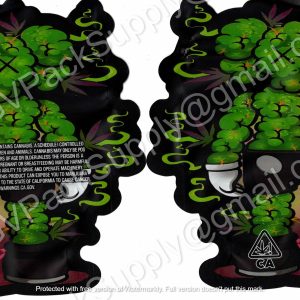 X Eyed Kaws Mouse Half Green 3D Mylar Shaped Bag 3.5g Flower Packaging *Empty Bags* (CaSupply) #3D