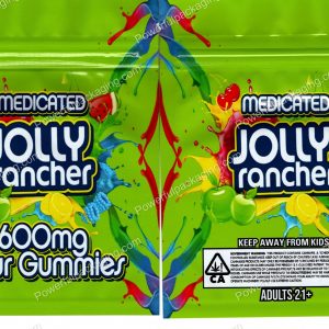 Jolly Rancher : Sour Gummies 600mg (5x4in) Edible Packaging Mylar Bag *Empty Bags* (CaSupply) #E1