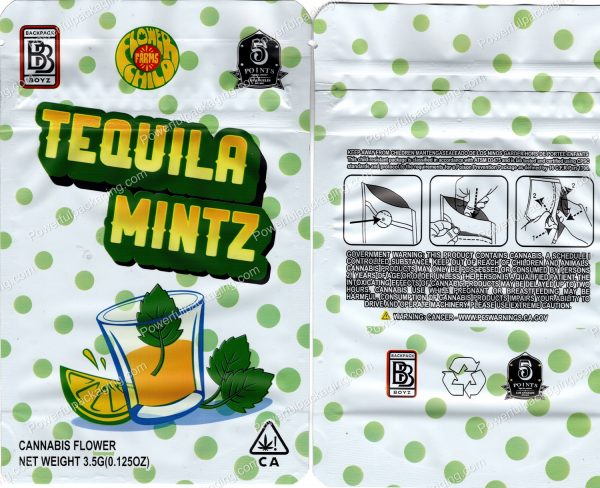 BACKPACK BOYZ : FlowerChildFarms (Tequila Mintz) (4.25x6.5in) Packaging 3.5 Mylar Bag *Empty Bags* (CAsupply) #B1