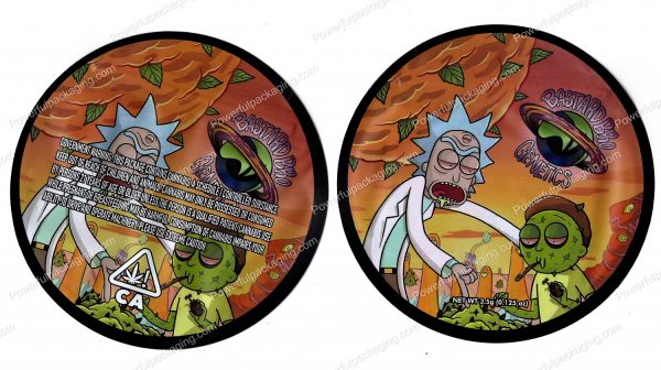 BASTARD BRO GENETICS : 3D Rick & Morty Mylar Flower 3.5 Bag *Empty Bags* (CaSupply) #3D