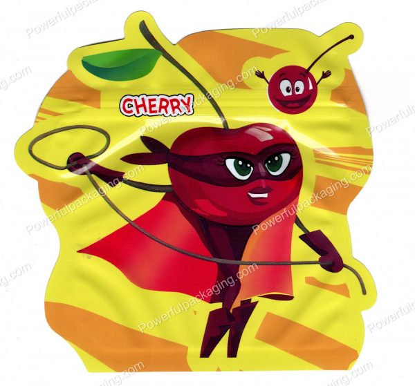 3D Mylar Cherry Shaped Fruit Bag 3.5g Edible Packaging *Empty Bags*