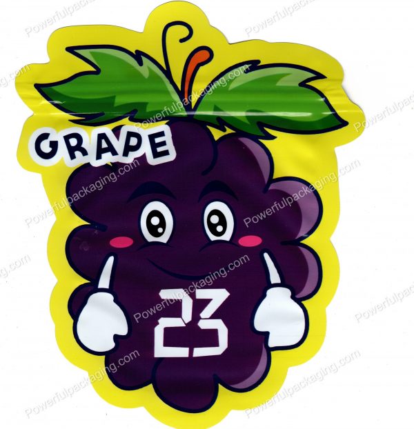 3D Mylar Grape Shaped Fruit Bag 3.5g Edible Packaging *Empty Bags*