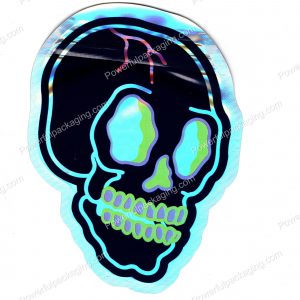 3D Holographic Skull Shaped Mylar Bag 3.5g Packaging *Empty Bags*