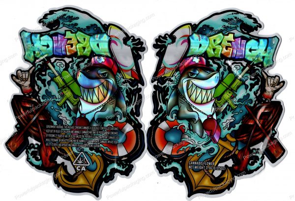 3D-Bag (Drench) Holographic Shaped Mylar Packaging *Empty Bags*