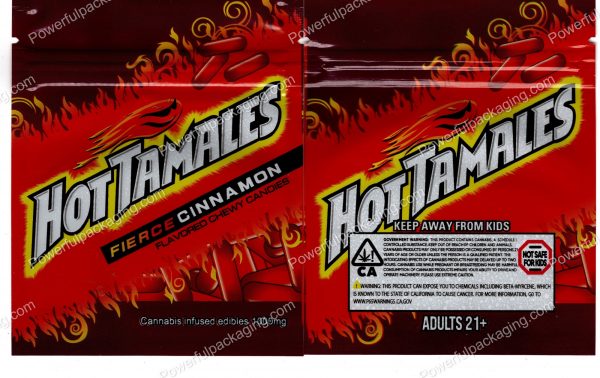 Hot Tamales : Fierce Cinnamon 1000mg (4.25x3.5in) Edible Packaging Mylar Bag *Empty Bags*
