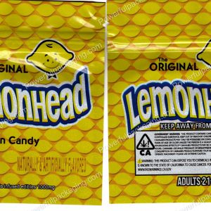 LemonHead : The Original Lemon Candy 1000mg (4.25x3.5in) Edible Packaging Mylar Bag *Empty Bags*