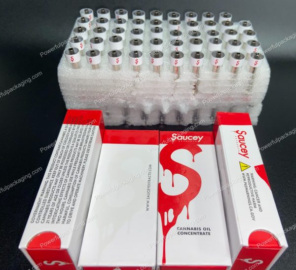 Saucey Extracts (Cannabis Oil Concentrate) Cart Set *Empty Packaging* Set of 100