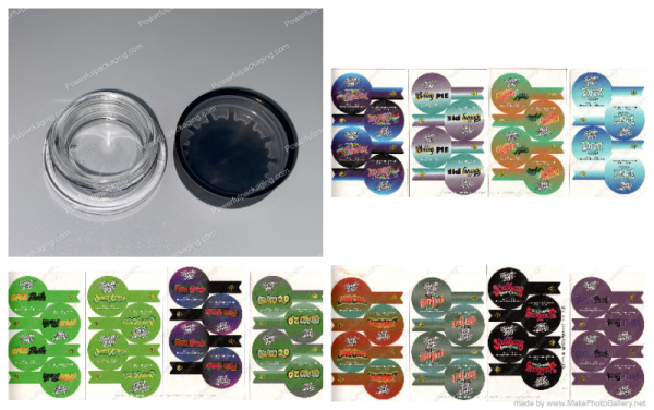 Concentrate Glass Jar w/ Stickers (1.75x1.75in) Packaging *Empty Packaging* (Sellers Choice)