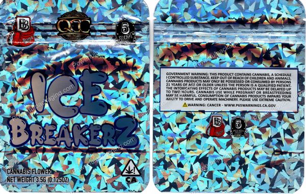 BACKPACK BOYZ : Ice Breakerz Packaging 3.5 Mylar Bag *Empty Bags*