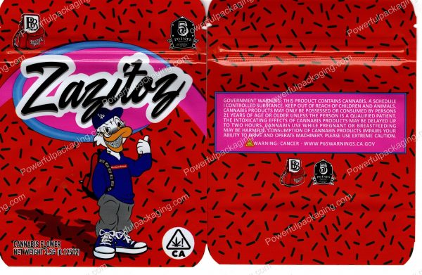 BACKPACK BOYZ : Zazitoz Packaging 3.5 Mylar Bag *Empty Bags*