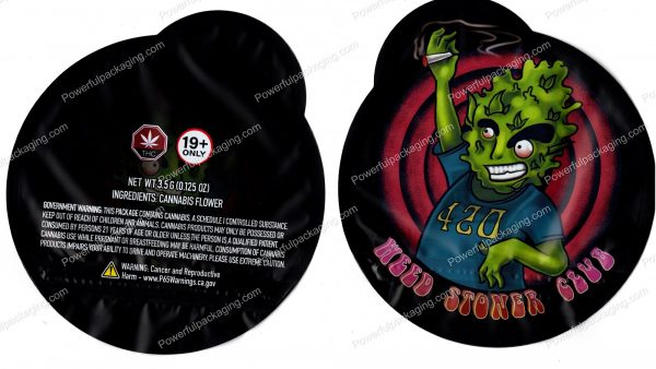 Weed Stoner Club 3D Mylar Shaped Bag 3.5g Flower Packaging *Empty Bags*