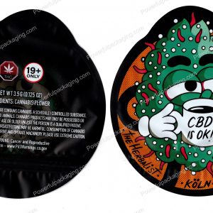 CBD IS OK! Flower 3D Mylar Shaped Bag 3.5g Flower Packaging *Empty Bags*