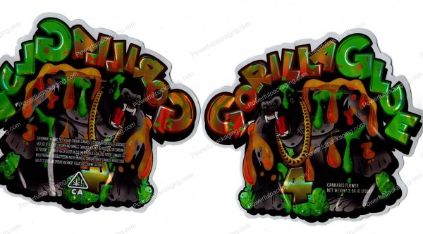 Gorilla Glue #4 3D Mylar Shaped Bag 3.5g Flower Packaging *Empty Bags*