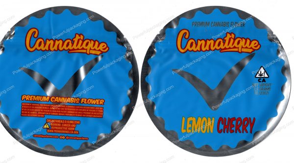 Cannatique Circle 3D Mylar Shaped Bag 3.5g Flower Packaging *Empty Bags*