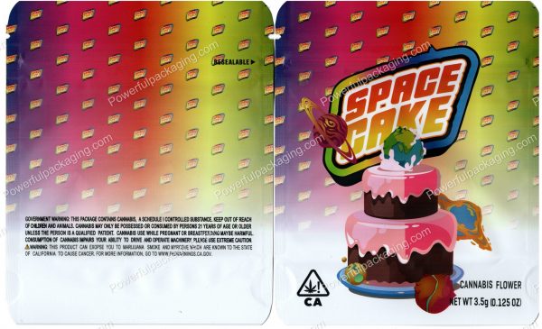 Space Cake (Generic) Flower Packaging 3.5 Mylar Bag *Empty Bags*
