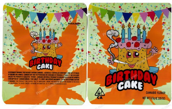 Birthday Cake (Generic) Flower Packaging 3.5 Mylar Bag *Empty Bags*