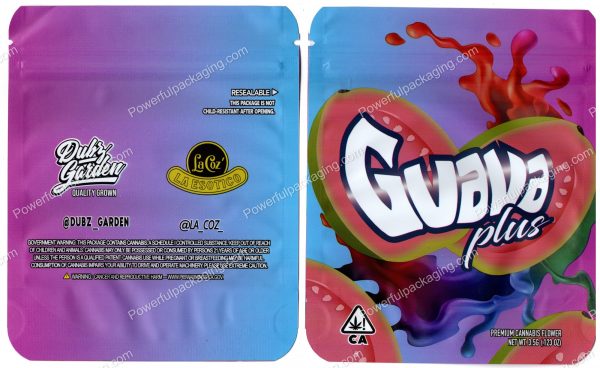 Dubz Garden : Guava Plus Flower Packaging 3.5 Mylar Bag *Empty Bags*