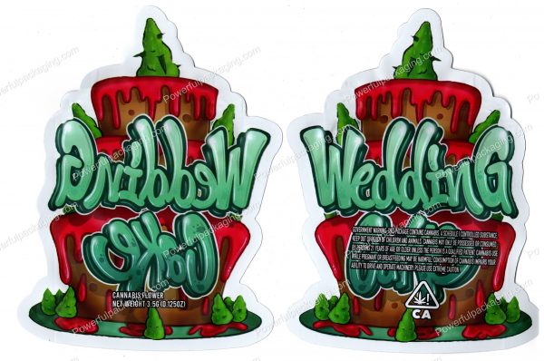 Wedding Cake Generic 3D Mylar Shaped Bag 3.5g Flower Packaging *Empty Bags*