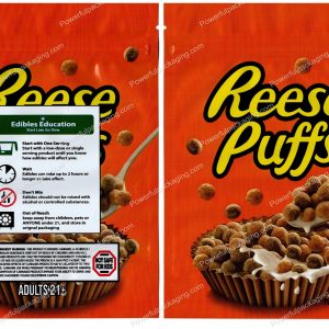 Large Cereal : Reese Puffs 1000mg Packaging (5x7in) Mylar Bag *Empty Bags* (CaSupply)