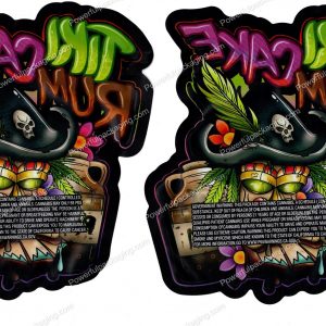 Tiki Rum Cake 3D Mylar Shaped Bag 3.5g Flower Packaging *Empty Bags* (CAsupply)