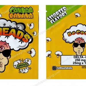 POTHEADS : Delta-8 Canna Banana Stoney Gummies 250mg Edible Packaging Mylar Bag *Empty Bags* (CASUPPLY)