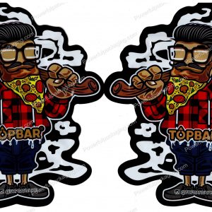 TOPBAR : Pizza Beard 3D Mylar Shaped Bag 3.5g Flower Packaging *Empty Bags* (CAsupply)