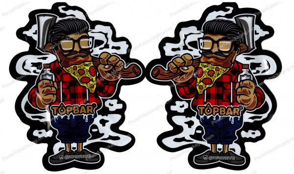 TOPBAR : Pizza Beard 3D Mylar Shaped Bag 3.5g Flower Packaging *Empty Bags* (CAsupply)