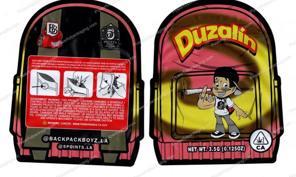 BackPack Boyz : Duzalin 3D Mylar Backpack Shaped Bag 3.5g Flower Packaging *Empty Bags* (CAsupply)