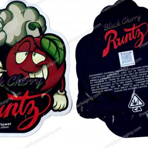 Black Cherry Runtz Generic 3D Mylar Shaped Bag 3.5g Flower Packaging *Empty Bags* (CAsupply)