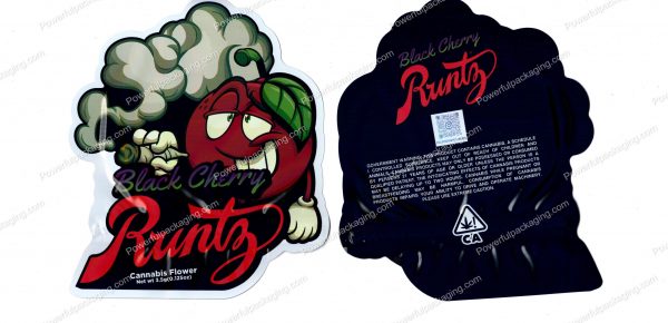 Black Cherry Runtz Generic 3D Mylar Shaped Bag 3.5g Flower Packaging *Empty Bags* (CAsupply)