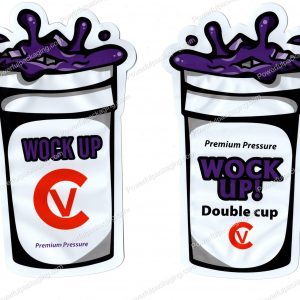 Wock Up Double Cup 3D Mylar Shaped Bag 3.5g Flower Packaging *Empty Bags* (CAsupply)