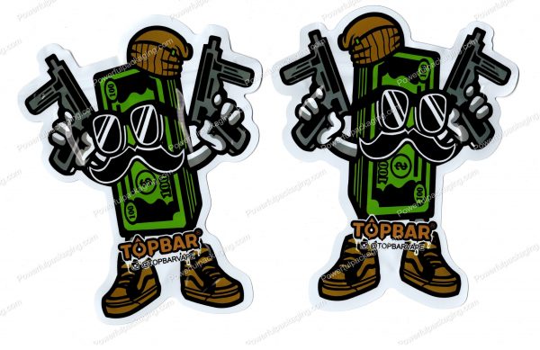 TOPBAR : Money Gangster 3D Mylar Shaped Bag 3.5g Flower Packaging *Empty Bags* (CAsupply)