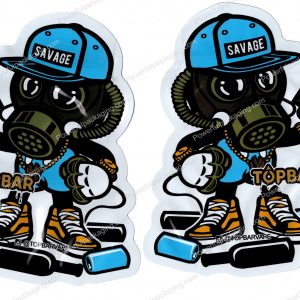TOPBAR : Savage Gasmask 3D Mylar Shaped Bag 3.5g Flower Packaging *Empty Bags* (CAsupply)