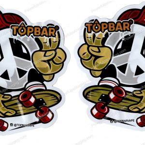 TOPBAR : Peace Skater 3D Mylar Shaped Bag 3.5g Flower Packaging *Empty Bags* (CAsupply)