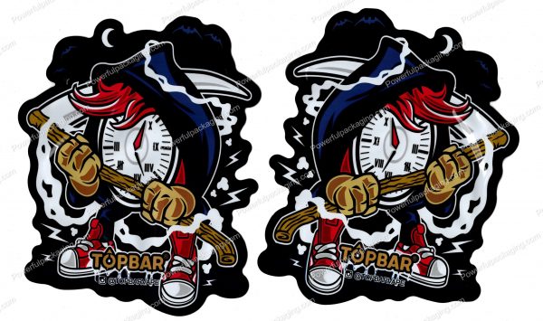 TOPBAR : Time Reaper 3D Mylar Shaped Bag 3.5g Flower Packaging *Empty Bags* (CAsupply)