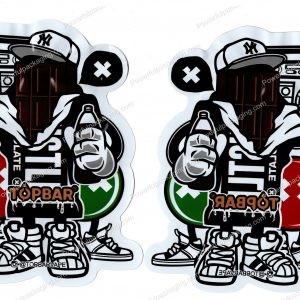 TOPBAR : Hustle Chocolate 3D Mylar Shaped Bag 3.5g Flower Packaging *Empty Bags* (CAsupply)
