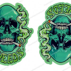 Weeds Skull Generic 3D Mylar Shaped Bag 3.5g Flower Packaging *Empty Bags* (CAsupply)
